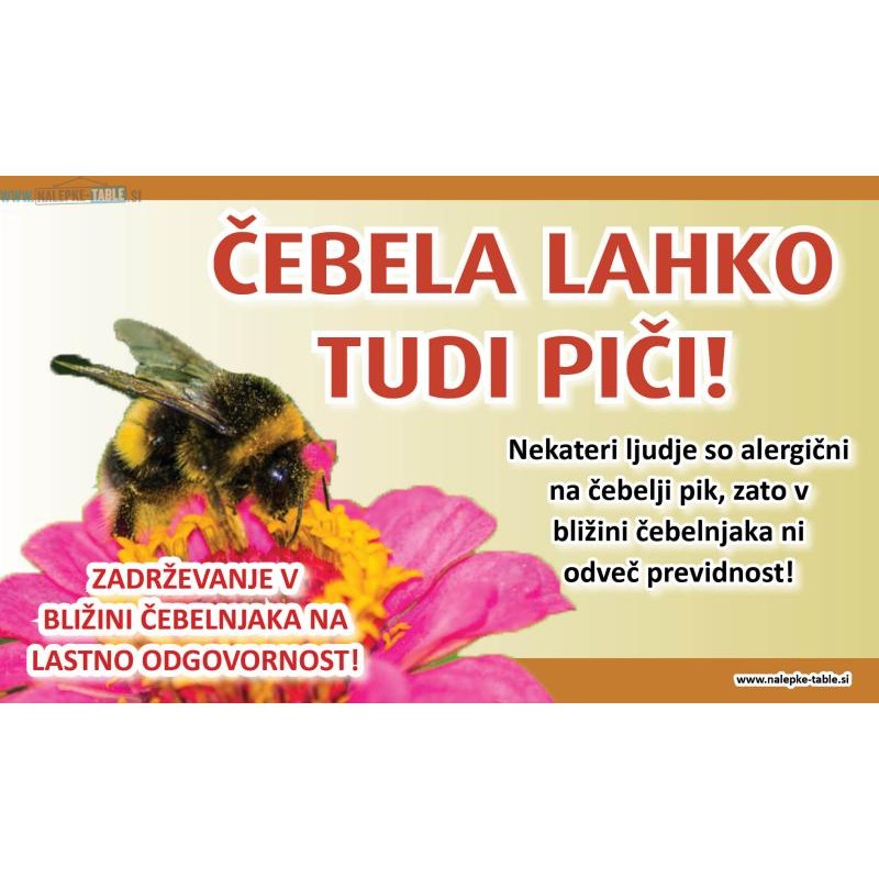 Tabla Čebela lahko piči