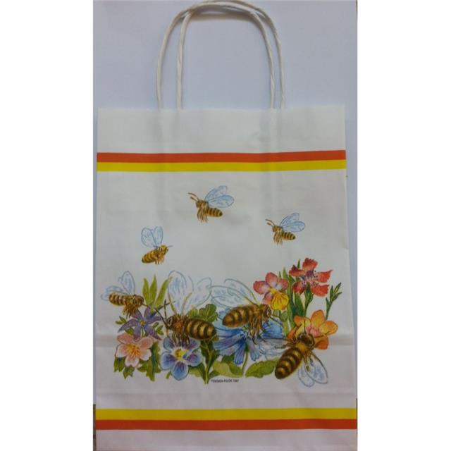 Paper bag bees and flowers